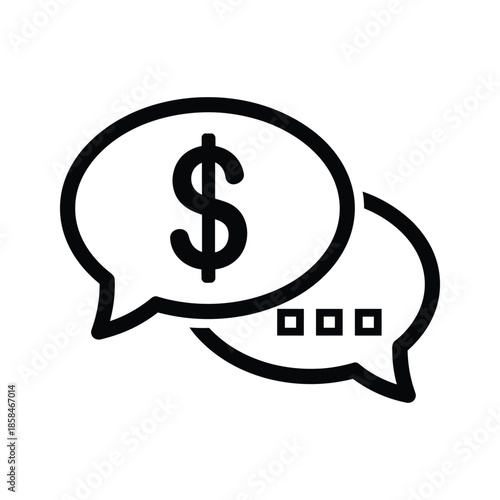Financial conversation speech bubble dollar sign