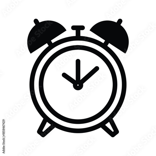 Black Alarm Clock Icon