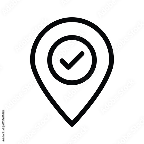 Map Pin Icon with Checkmark