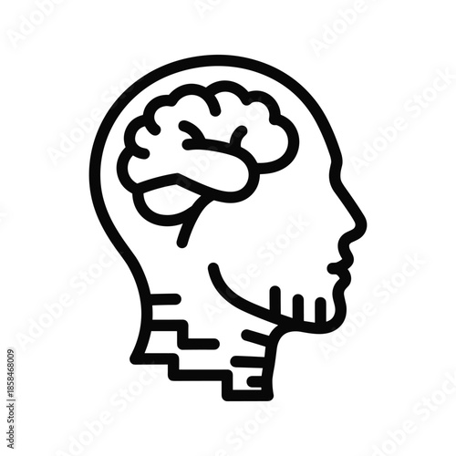 Human head with brain and robotic parts