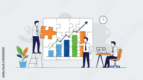Business Team Collaborating on Financial Growth Strategy.