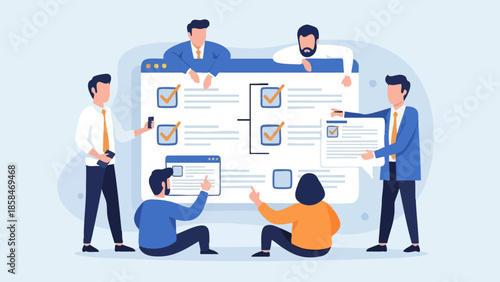 Team Collaborating on Project Management and Task Planning.