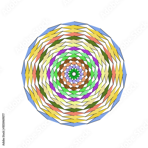 Colorful spiral pattern isolated on white background