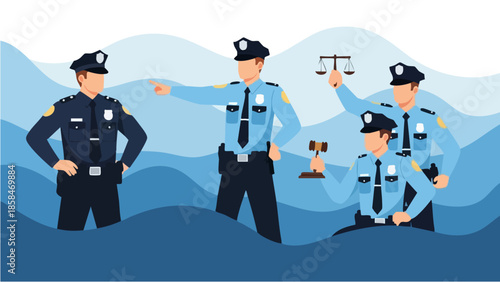 Police Officers Standing Together Representing Law Enforcement.