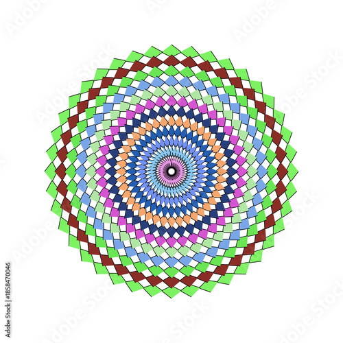 Colorful spiral pattern isolated on white background