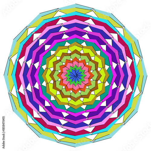 Colorful mandala pattern isolated on white background