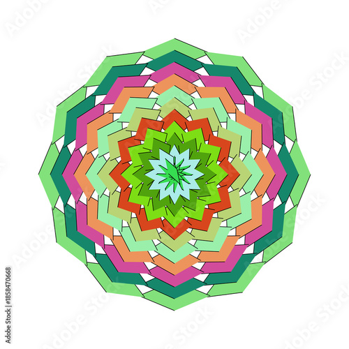 Colorful mandala design isolated on white background