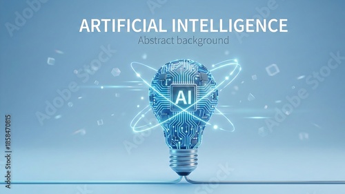 Circuit board light bulb with AI chip. Idea and innovation by AI. Artificial intelligence, Machine learning technology and business concepts. Vector ai