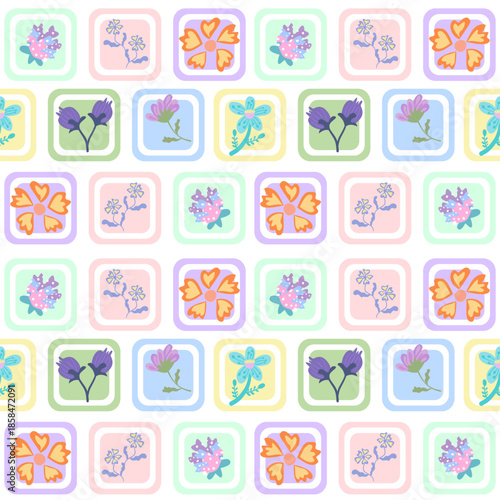 An endless floral pattern creates a beautiful fabric, perfect for gift wrapping, sock designs, clothing, and bedsheets.