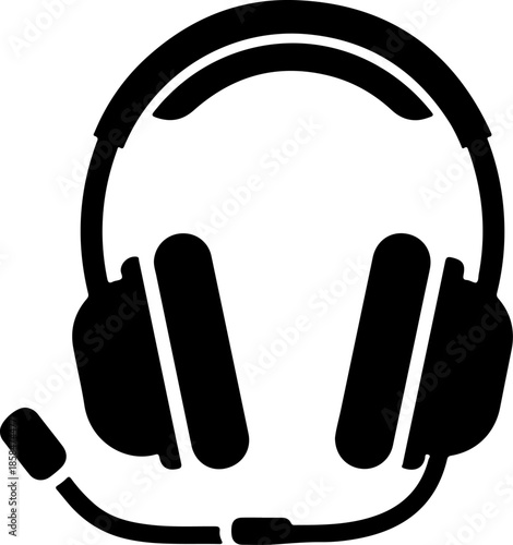 Gaming Headset with Microphone silhouette vector illustration