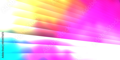 3d render, dynamic abstract geometric stripes in blue and green gradient on a black background