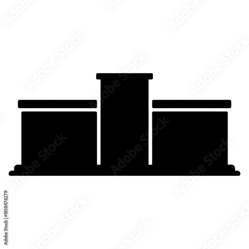 Detention Center icon Silhouette vector with white background