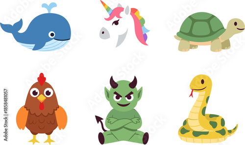 Charming Vector Animal Illustrations for Kids