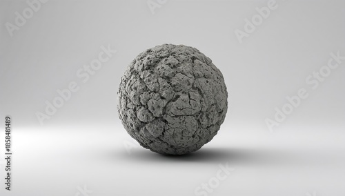 White background with cement clinker nodule, a fundamental component for cement production, building materials, Earth Day
