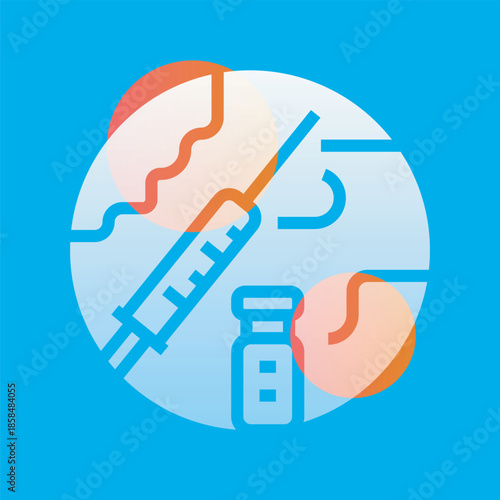 vaccination glassmorphism illustration. Transparency blur elements