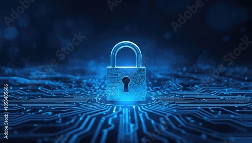 Wallpaper Mural A security lock with a keyhole integrated into circuit lines illustrating data protection measures, Data Privacy Week Torontodigital.ca