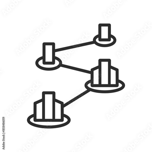 Vector Of Data Connection and Comparative Analytics Icon