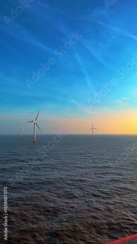 Wallpaper Mural Vessel deck viewing at sunset, Marine renewable energy inspection from vessel during twilight hours Torontodigital.ca