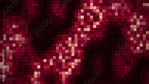 Deep Burgundy and Rose Gold Voxel Cloud 4K Seamless Loop