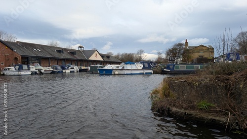 calm water view of boats at the marina
