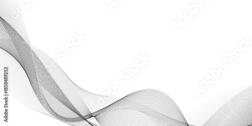 Abstract grey wavy lines Digital frequency track equalizer background. Curved wave smooth stripe seamless pattern. Wave lines created using blend tool. graphic design template banner business wave.