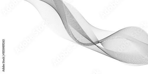 Abstract grey wavy lines Digital frequency track equalizer background. Curved wave smooth stripe seamless pattern. Wave lines created using blend tool. graphic design template banner business wave.
