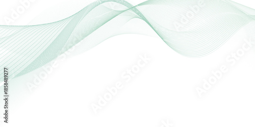 Abstract green wavy lines Digital frequency track equalizer background. Curved wave smooth stripe seamless pattern. Wave lines created using blend tool. graphic design template banner business wave.
