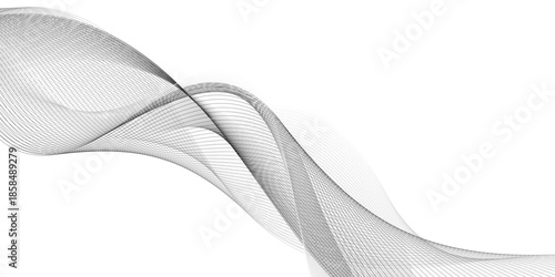 Abstract grey wavy lines Digital frequency track equalizer background. Curved wave smooth stripe seamless pattern. Wave lines created using blend tool. graphic design template banner business wave.