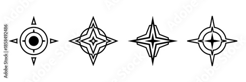 Black Compass direction sign for map