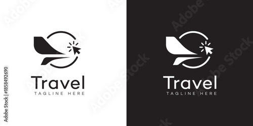 Digital Travel Agency Logo  Online Booking Design Concept