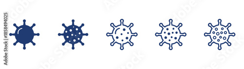 Coronavirus icon set with various styles
