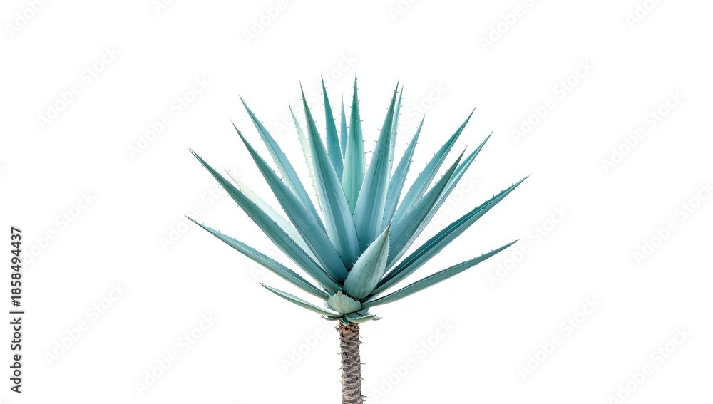 Fototapeta premium Agave plant isolated on white background as a natural ornament for botanical themes