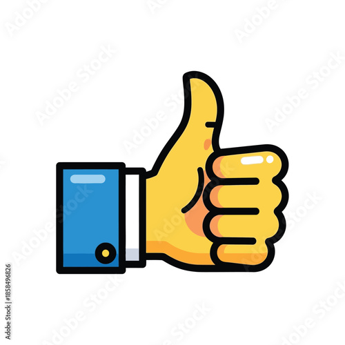 Cartoon Hand Giving Thumbs Up Gesture.