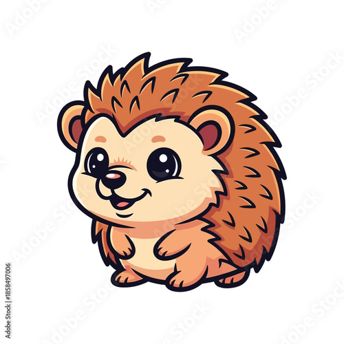 Cartoon Hedgehog Illustration with Spiky Fur.