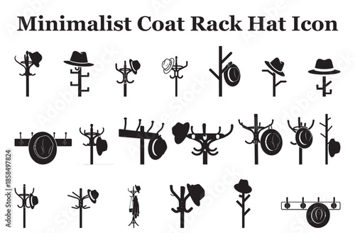 Minimalist Coat Rack Hat Icon