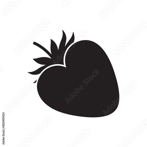 Strawberry silhouette symbol sign icon food berry vector
