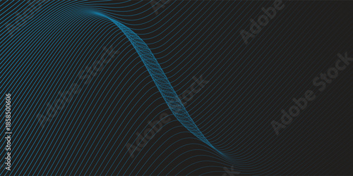 The monochromatic abstract background features soft blue light streaks on a dark gradient field.