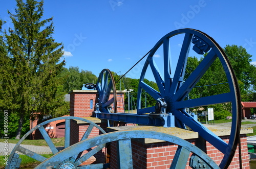 Historic Water-Powered Cable Wheel Mechanism, Elblag Canal Inclined Plane, Poland