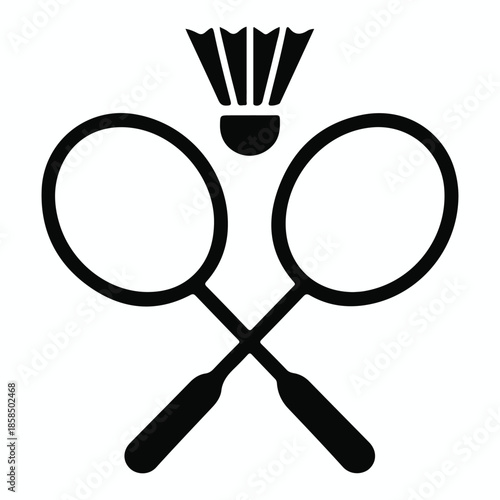 Badminton rackets and shuttlecock icon