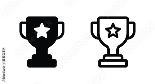 Cup Trophy Reward Star Vector Icons