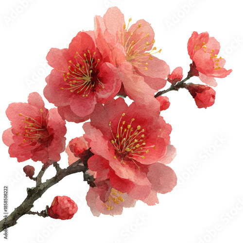 cherry blossom with red accents