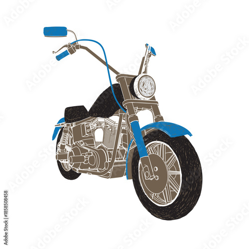 3d render of an isolated red motorcycle and toy scooter vehicle on a white background for fun road transport and speed illustration