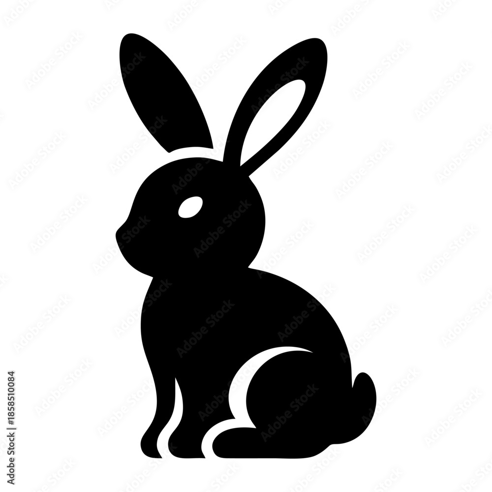 Fototapeta premium Cute Rabbit Silhouette Vector