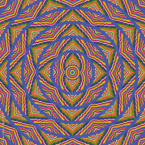 Vector scarf print of bright geometrical patterns