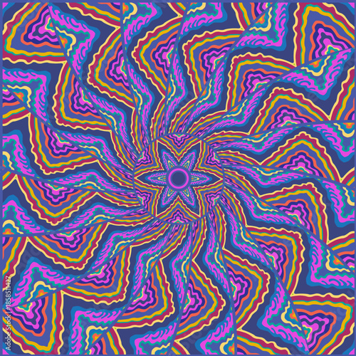 Vector scarf print of bright geometrical patterns