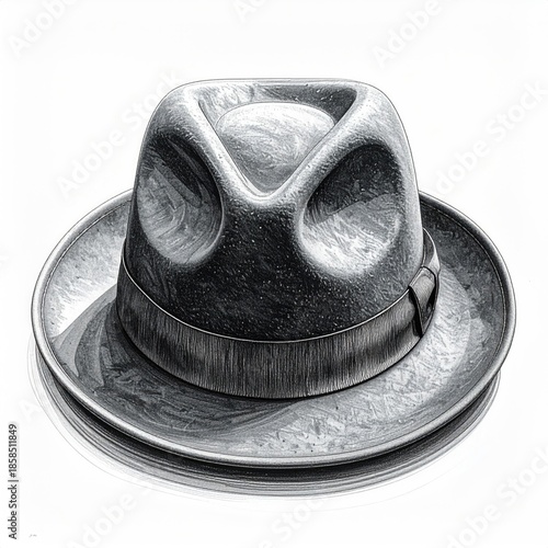 Detailed grayscale fedora (1)