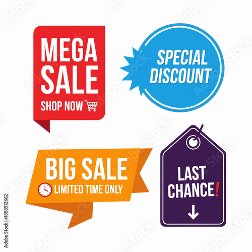 Sale tags. Retail sales stickers, promotion price label and store pricing banner sticker isolated vector set. Retail sales stickers, promotion price label and store pricing banner sticker. Web sale pr