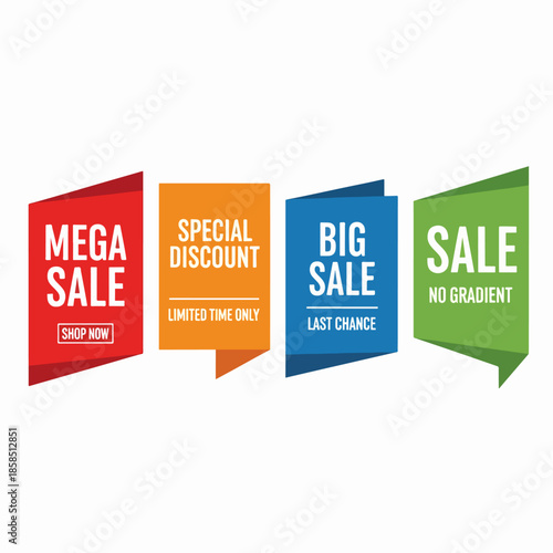 Sale labels for web sales offer. Discount price tags