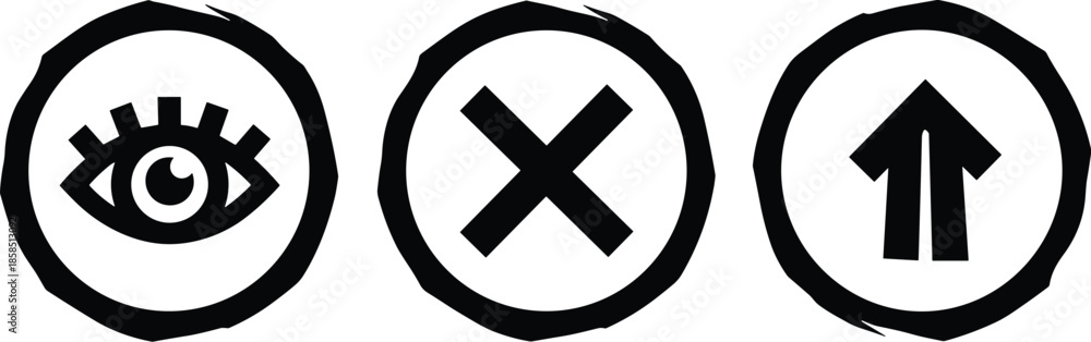 Obraz premium Drawn Social Media Icons