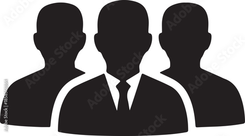 Three anonymous business people silhouettes